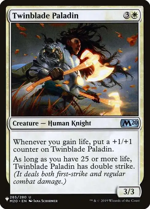 MtG The List Uncommon Twinblade Paladin M20-285 [Core Set 2020]