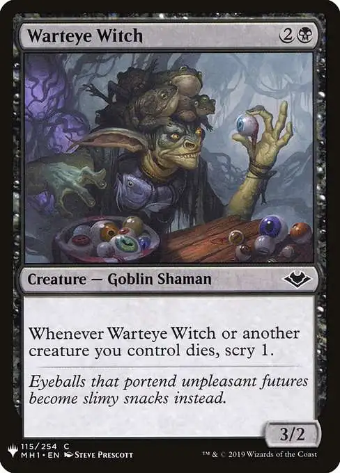 Magic The Gathering The List Single Card Common Warteye Witch MH1-115 Modern  Horizons - ToyWiz