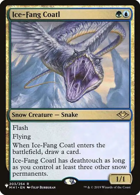 Magic The Gathering The List Single Card Rare Ice-Fang Coatl MH1-203 Modern Horizons - ToyWiz Magic The Gathering The List Single Card Rare Ice-Fang Coatl MH1-203 Modern Horizons - ToyWiz