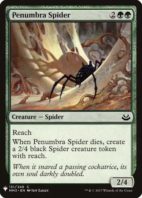 Magic The Gathering The List Single Card Common Penumbra Spider MM3-131  Modern Masters 2017 - ToyWiz