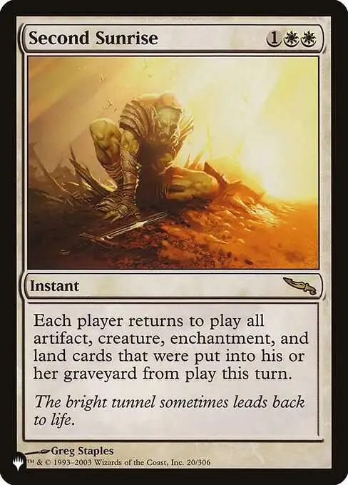 Magic The Gathering The List Single Card Rare Second Sunrise MRD-20 Mirrodin - ToyWiz Magic The Gathering The List Single Card Rare Second Sunrise MRD-20 Mirrodin - ToyWiz