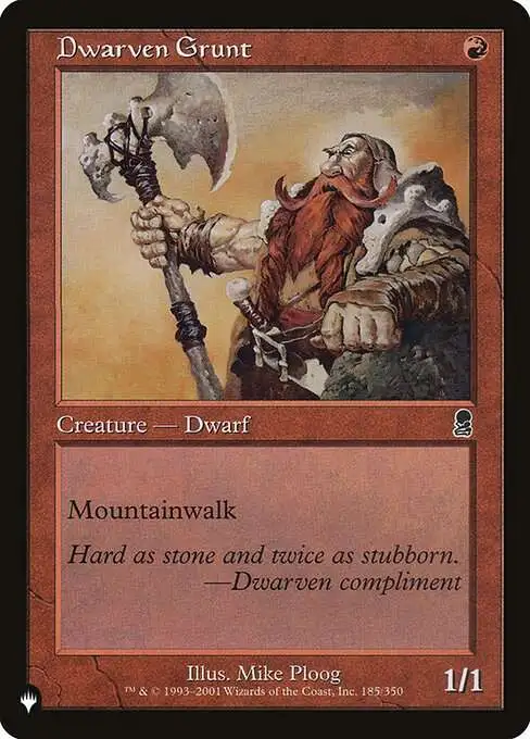 Magic The Gathering The List Single Card Common Dwarven Grunt ODY-185 Odyssey - ToyWiz Magic The Gathering The List Single Card Common Dwarven Grunt ODY-185 Odyssey - ToyWiz