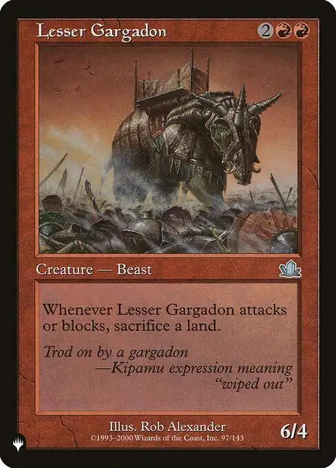 Magic The Gathering The List Single Card Uncommon Lesser Gargadon PCY-97 Prophecy - ToyWiz Magic The Gathering The List Single Card Uncommon Lesser Gargadon PCY-97 Prophecy - ToyWiz