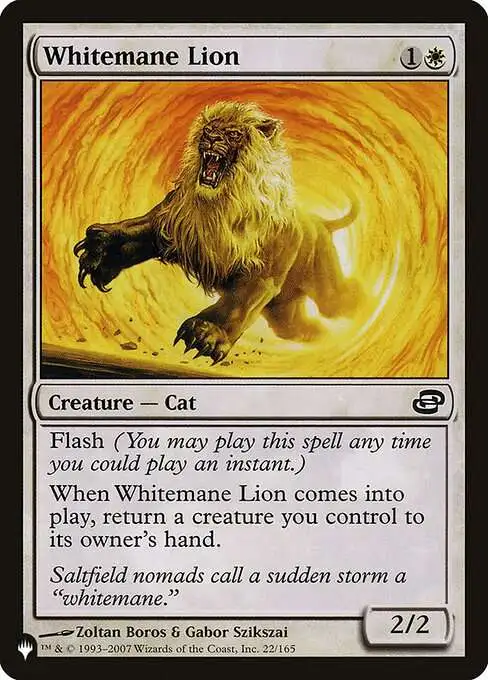 Magic The Gathering The List Single Card Common Whitemane Lion PLC-22 Planar  Chaos - ToyWiz
