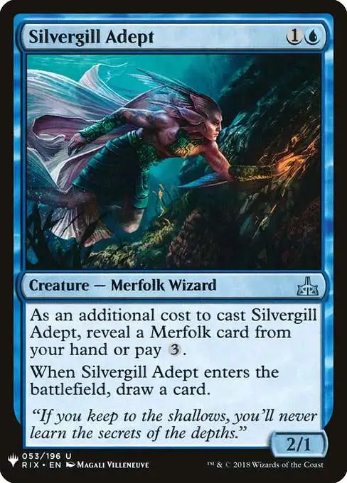 mtg rix card list Magic The Gathering The List Single Card Uncommon Silvergill Adept RIX-53  Rivals of Ixalan