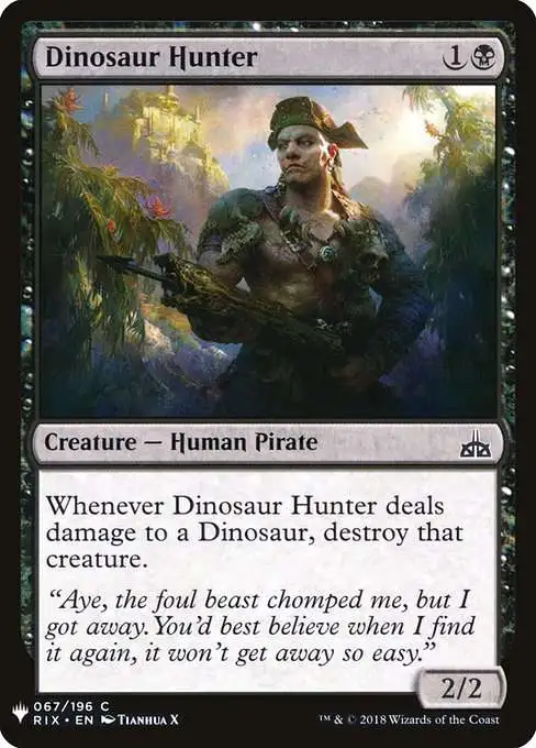 Magic The Gathering The List Single Card Common Dinosaur Hunter RIX-67 Rivals of Ixalan - ToyWiz Magic The Gathering The List Single Card Common Dinosaur Hunter RIX-67 Rivals of Ixalan - ToyWiz