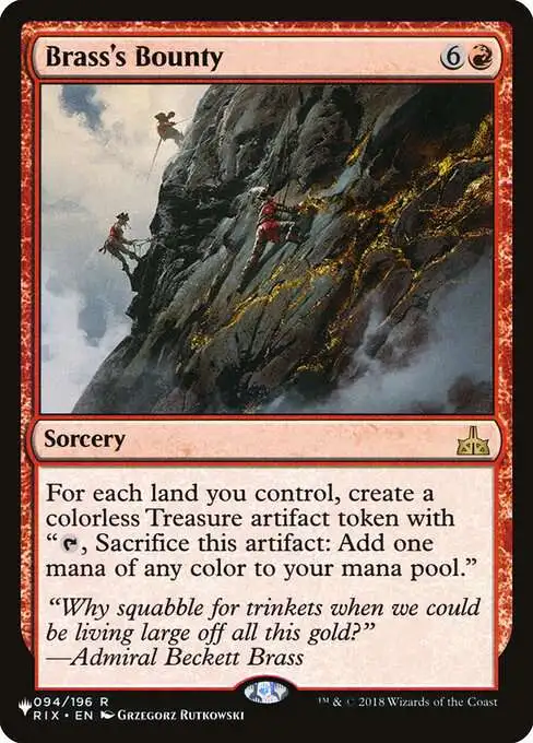 Magic The Gathering The List Single Card Rare Brasss Bounty RIX-94 Rivals  of Ixalan - ToyWiz