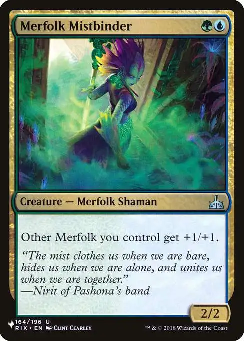 Magic The Gathering The List Single Card Uncommon Merfolk Mistbinder RIX-164  Rivals of Ixalan - ToyWiz