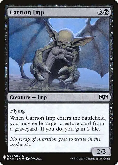 Magic The Gathering The List Single Card Common Carrion Imp RNA-66 Ravnica  Allegiance - ToyWiz