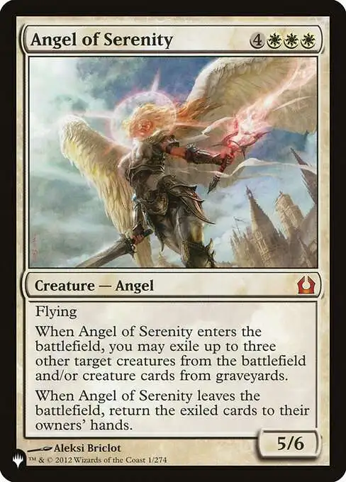 mtg mythic rare card list Magic The Gathering The List Single Card Mythic Rare Angel of Serenity  RTR-1 Return to Ravnica