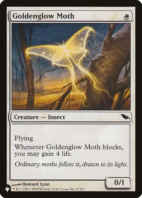 MtG The List Common Goldenglow Moth SHM-6 [Shadowmoor]