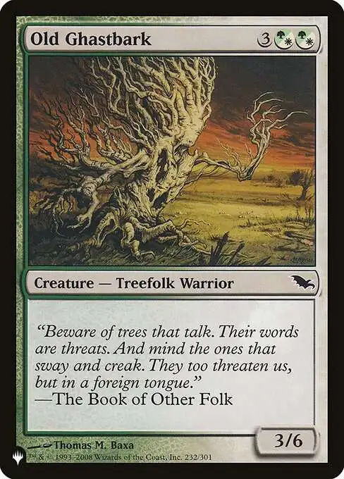 MtG The List Common Old Ghastbark SHM-232 [Shadowmoor]