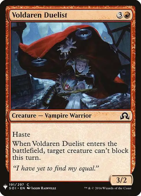 Magic The Gathering The List Single Card Common Voldaren Duelist SOI-191 Shadows over Innistrad - ToyWiz Magic The Gathering The List Single Card Common Voldaren Duelist SOI-191 Shadows over Innistrad - ToyWiz