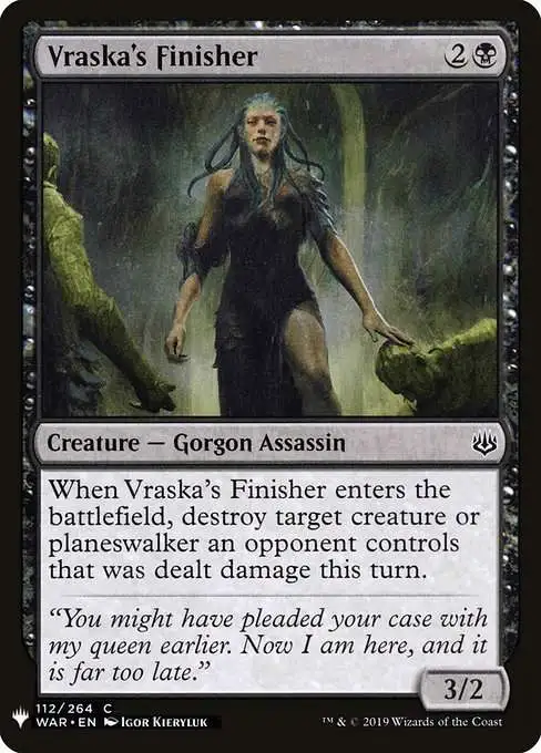 mtg war of the spark card list Magic Gathering The Single Common Vraskas Finisher WAR-112 the MTG Tamiyo, Collector of Tales