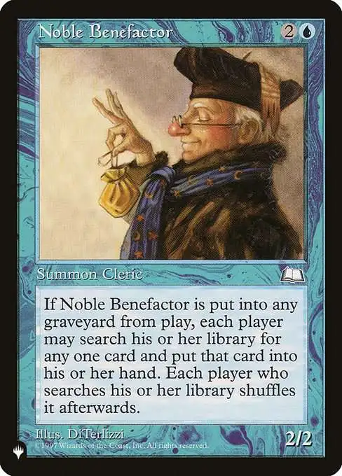 Magic The Gathering The List Single Card Uncommon Noble Benefactor WTH-44  Weatherlight - ToyWiz