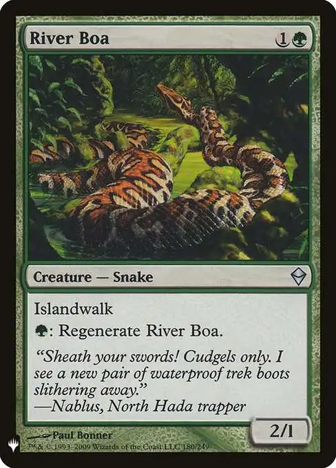 MtG The List Uncommon River Boa ZEN-180 [Zendikar]