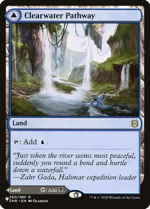Magic The Gathering The List Single Card Rare Clearwater Pathway Murkwater  Pathway ZNR-260 Zendikar Rising - ToyWiz