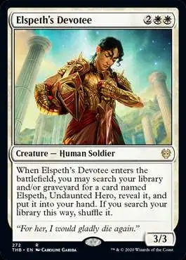 Magic The Gathering Trading Card Game Theros Beyond Death Single Card Rare  Elspeths Devotee 272 - ToyWiz