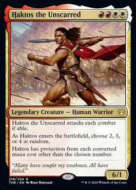 MtG Trading Card Game Theros Beyond Death Rare Haktos the Unscarred #218