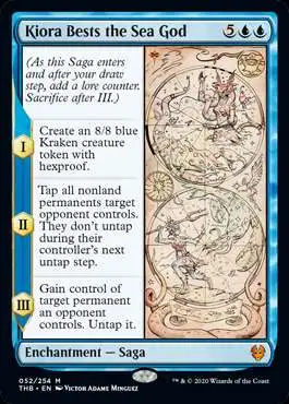 MtG Trading Card Game Theros Beyond Death Mythic Rare Kiora Bests the Sea God #52