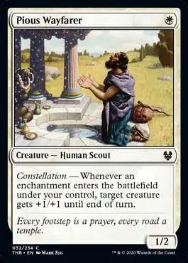 MtG Trading Card Game Theros Beyond Death Common Pious Wayfarer #32