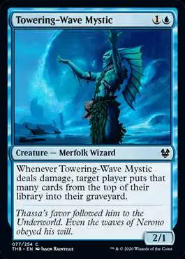 MtG Trading Card Game Theros Beyond Death Common Towering-Wave Mystic #77