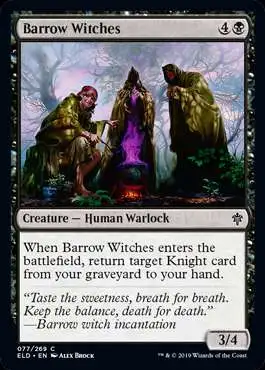 MtG Trading Card Game Throne of Eldraine Common Barrow Witches #77