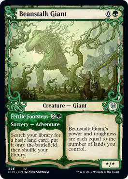 MtG Trading Card Game Throne of Eldraine Uncommon Beanstalk Giant // Fertile Footsteps #295 [Showcase]