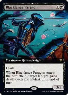 MtG Trading Card Game Throne of Eldraine Rare Blacklance Paragon #351 [Extended Art]