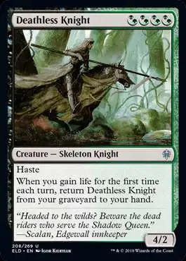 MtG Trading Card Game Throne of Eldraine Uncommon Deathless Knight #208