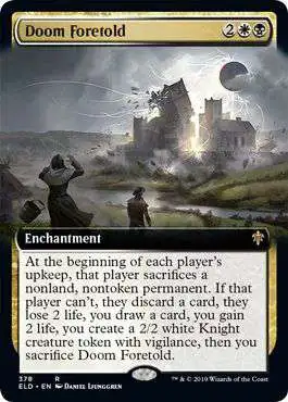 MtG Trading Card Game Throne of Eldraine Rare Doom Foretold #376 [Extended Art]