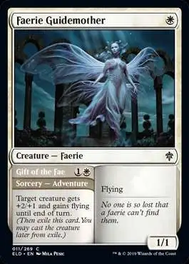 MtG Trading Card Game Throne of Eldraine Common Faerie Guidemother // Gift of the Fae #11