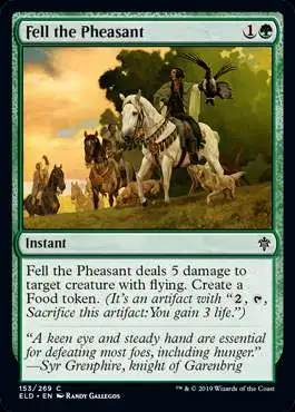 MtG Trading Card Game Throne of Eldraine Common Fell the Pheasant #153