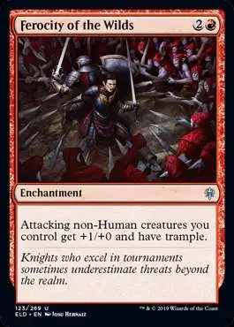 MtG Trading Card Game Throne of Eldraine Uncommon Foil Ferocity of the Wilds #123