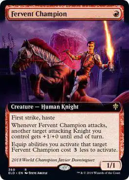MtG Trading Card Game Throne of Eldraine Rare Fervent Champion #360 [Extended Art Foil]