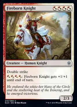 MtG Trading Card Game Throne of Eldraine Uncommon Fireborn Knight #210