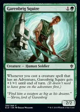 MtG Trading Card Game Throne of Eldraine Common Garenbrig Squire #158