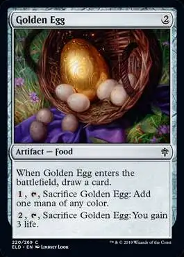 MtG Trading Card Game Throne of Eldraine Common Foil Golden Egg #220