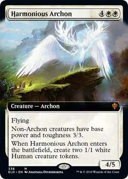 MtG Trading Card Game Throne of Eldraine Mythic Rare Harmonious Archon #338 [Extended Art]