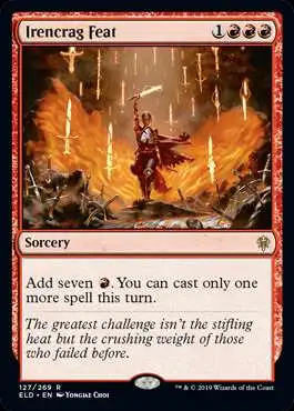 MtG Trading Card Game Throne of Eldraine Rare Irencrag Feat #127