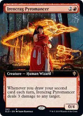 MtG Trading Card Game Throne of Eldraine Rare Irencrag Pyromancer #363 [Extended Art]