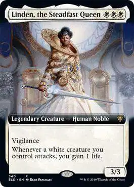 MtG Trading Card Game Throne of Eldraine Rare Linden, the Steadfast Queen #340 [Extended Art]