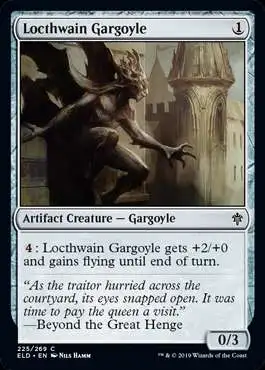 MtG Trading Card Game Throne of Eldraine Common Locthwain Gargoyle #225