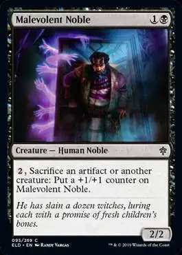 MtG Trading Card Game Throne of Eldraine Common Malevolent Noble #95