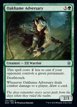 MtG Trading Card Game Throne of Eldraine Uncommon Oakhame Adversary #167