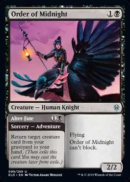 MtG Trading Card Game Throne of Eldraine Uncommon Order of Midnight // Alter Fate #99