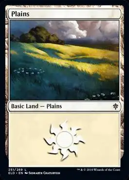 MtG Trading Card Game Throne of Eldraine Land Foil Plains #250