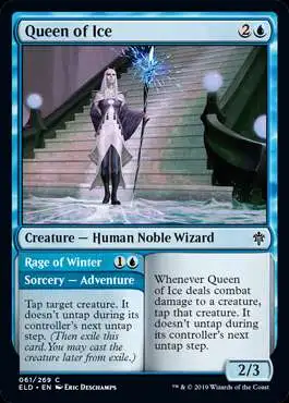 MtG Trading Card Game Throne of Eldraine Common Queen of Ice // Rage of Winter #61