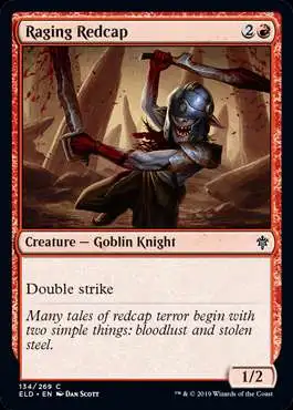 MtG Trading Card Game Throne of Eldraine Common Foil Raging Redcap #134