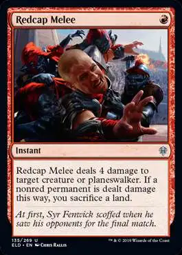 MtG Trading Card Game Throne of Eldraine Uncommon Redcap Melee #135
